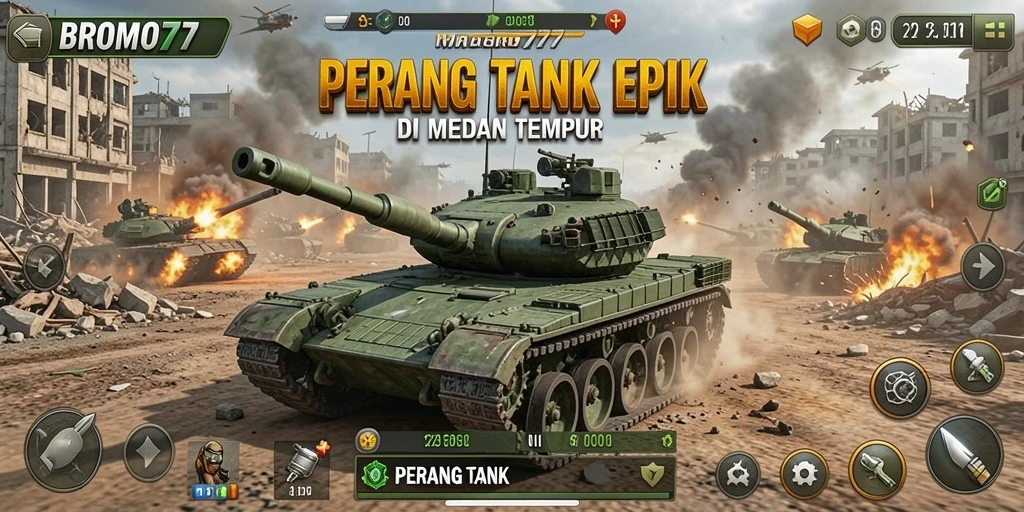 Tampilan antarmuka gameplay BROMO77 yang menakjubkan dan penuh aksi.