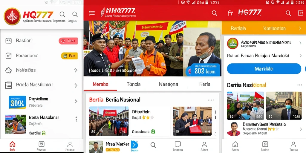 Antarmuka pengguna HQ777 yang ramah dan informatif.