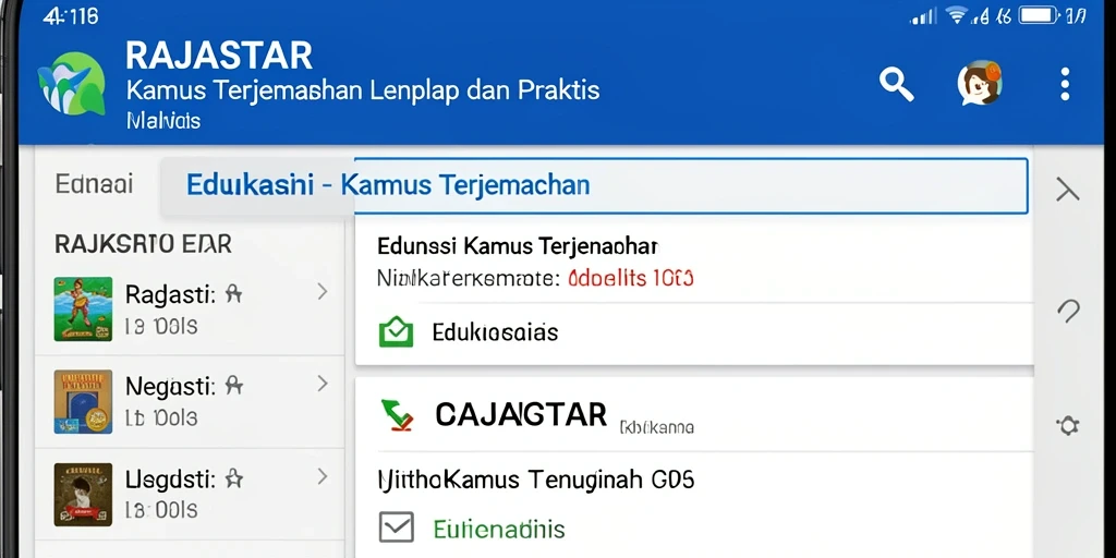 Antarmuka aplikasi RAJASTAR yang user-friendly dan fitur unggulan.