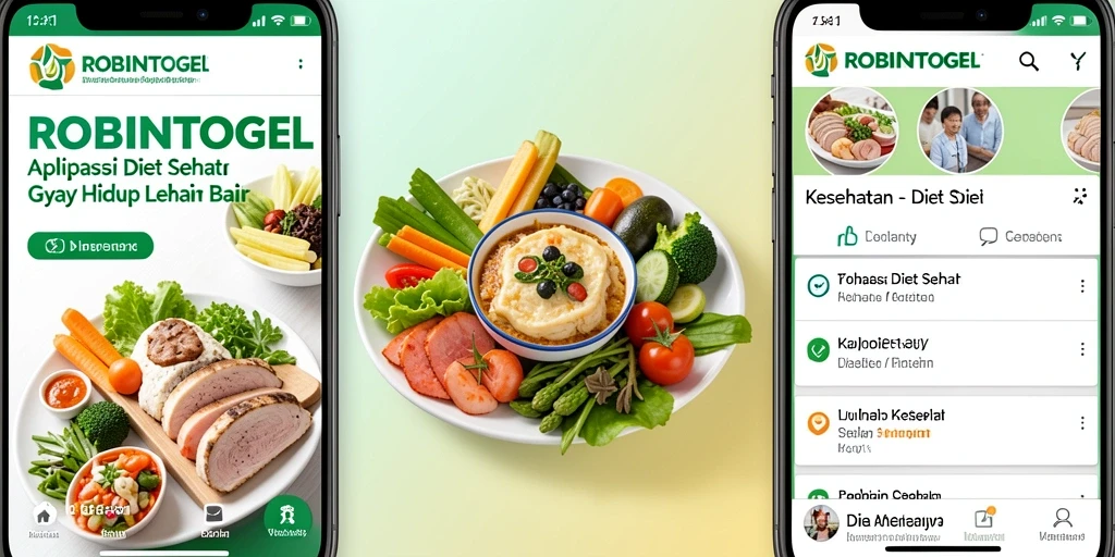 Tampilan antarmuka pengguna yang menarik dan ramah bagi pengguna untuk diet sehat.