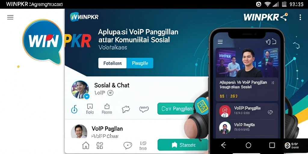 Antarmuka aplikasi WINPKR untuk VoIP Panggilan yang modern dan menarik.